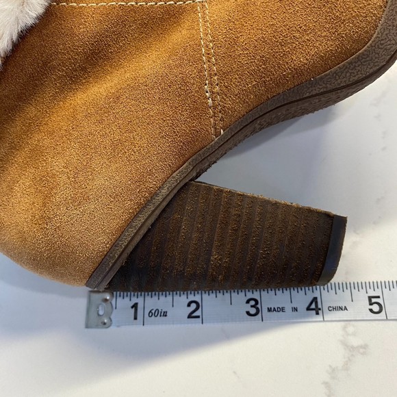 Bjorndal Falan Fur Lined Suede Ankle Booties Cognac Size 6 - Picture 9 of 9